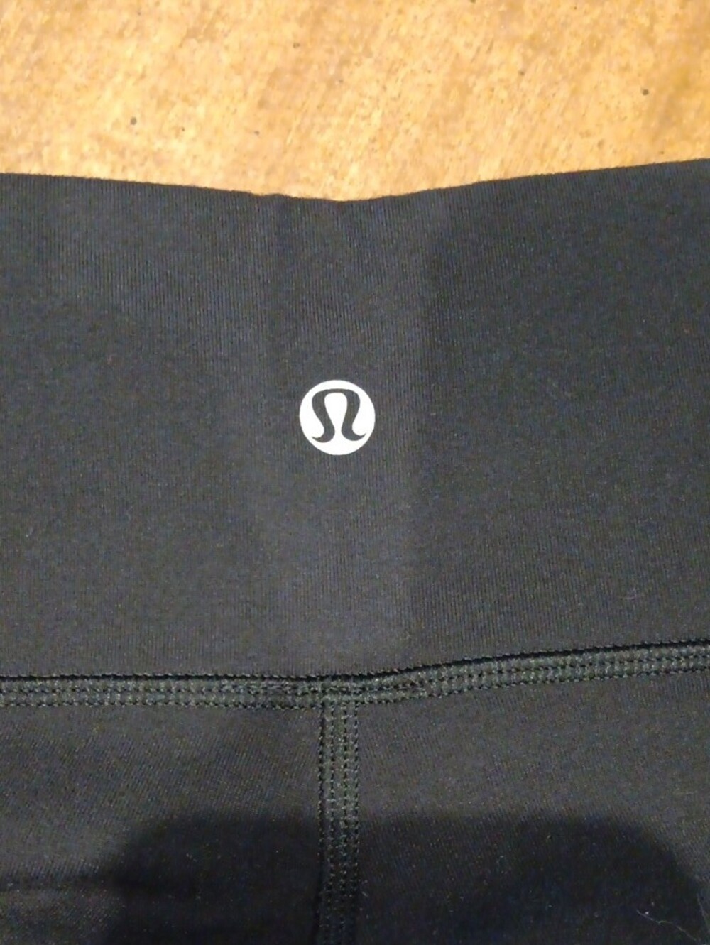 lululemon athletica Black Capri Leggings with Pink and White Side Stripe - Picture 2 of 4